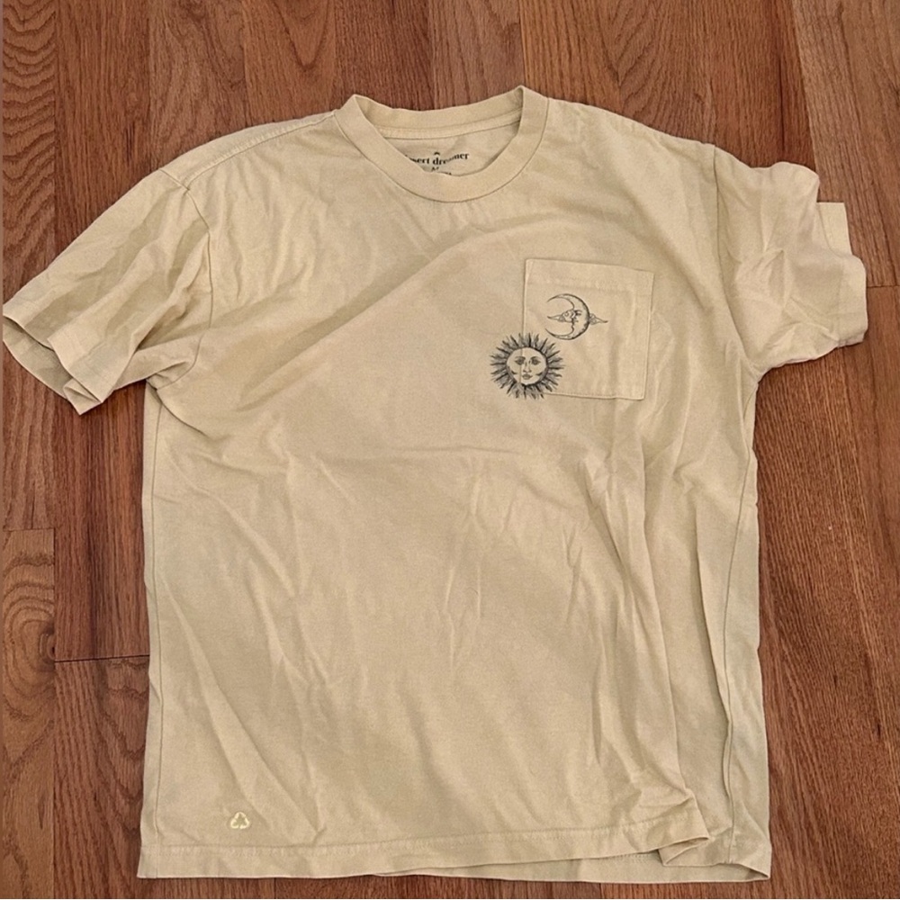 Yellow Short Sleeve Tee with Graphic Design